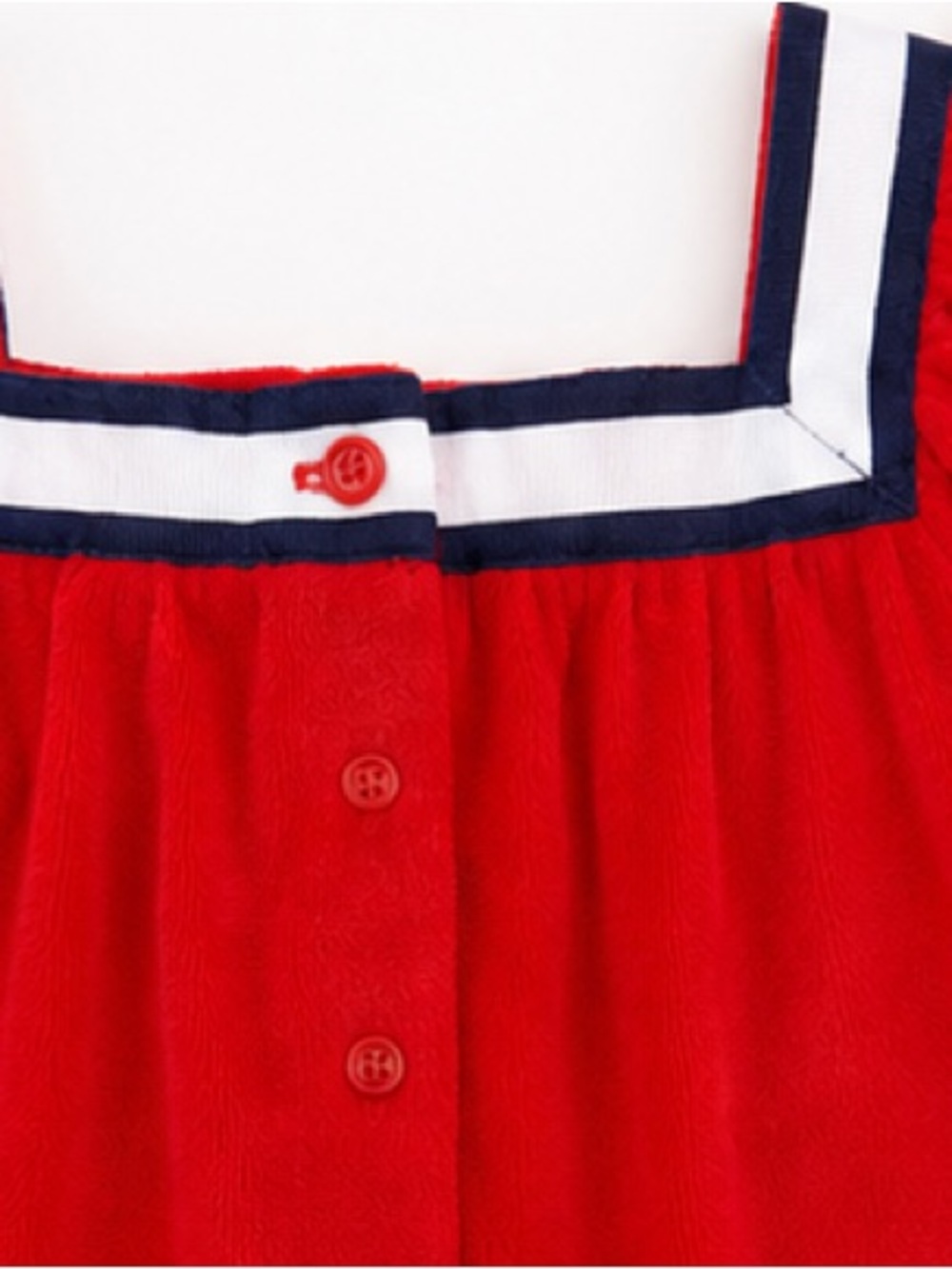 Like New Janie and Jack Patriotic Terry Cloth Sailor Dress Coastal Red Size 5 - Picture 3 of 11